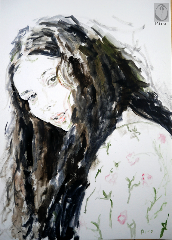 oil on paper - olio su carta di Piro